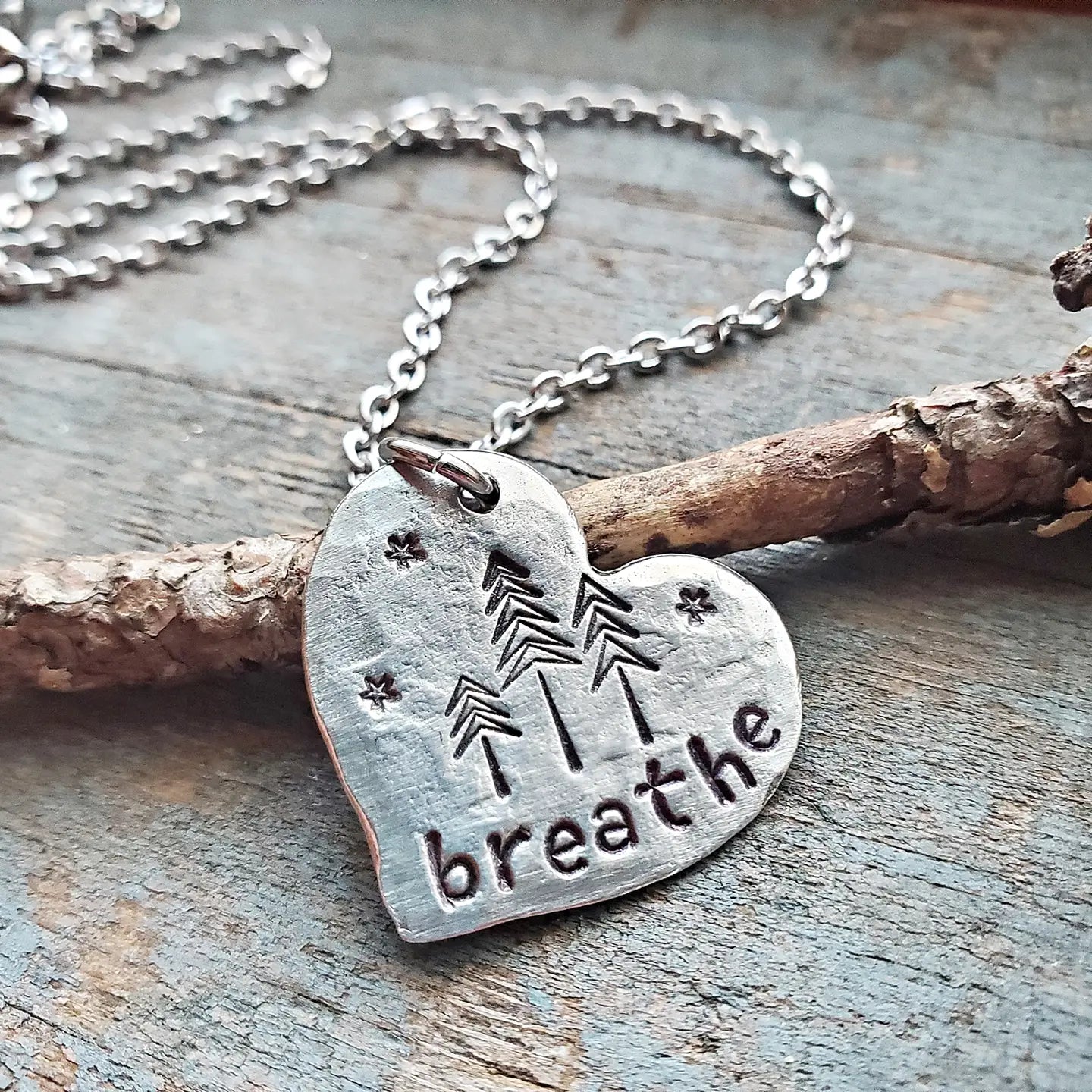 HandStamped 18" Pewter Necklace
