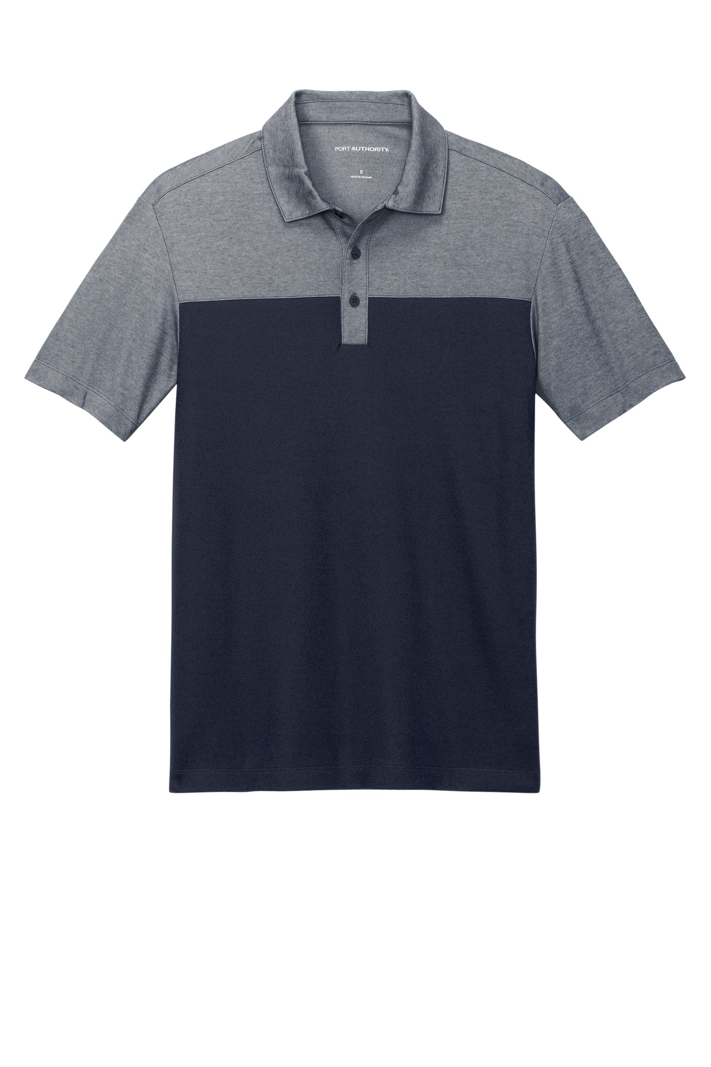 Mens Fine Pique Blend Blocked Polo