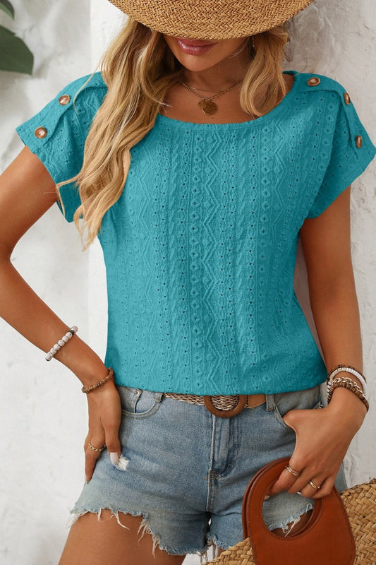 Button-Hollow-Ladies Top