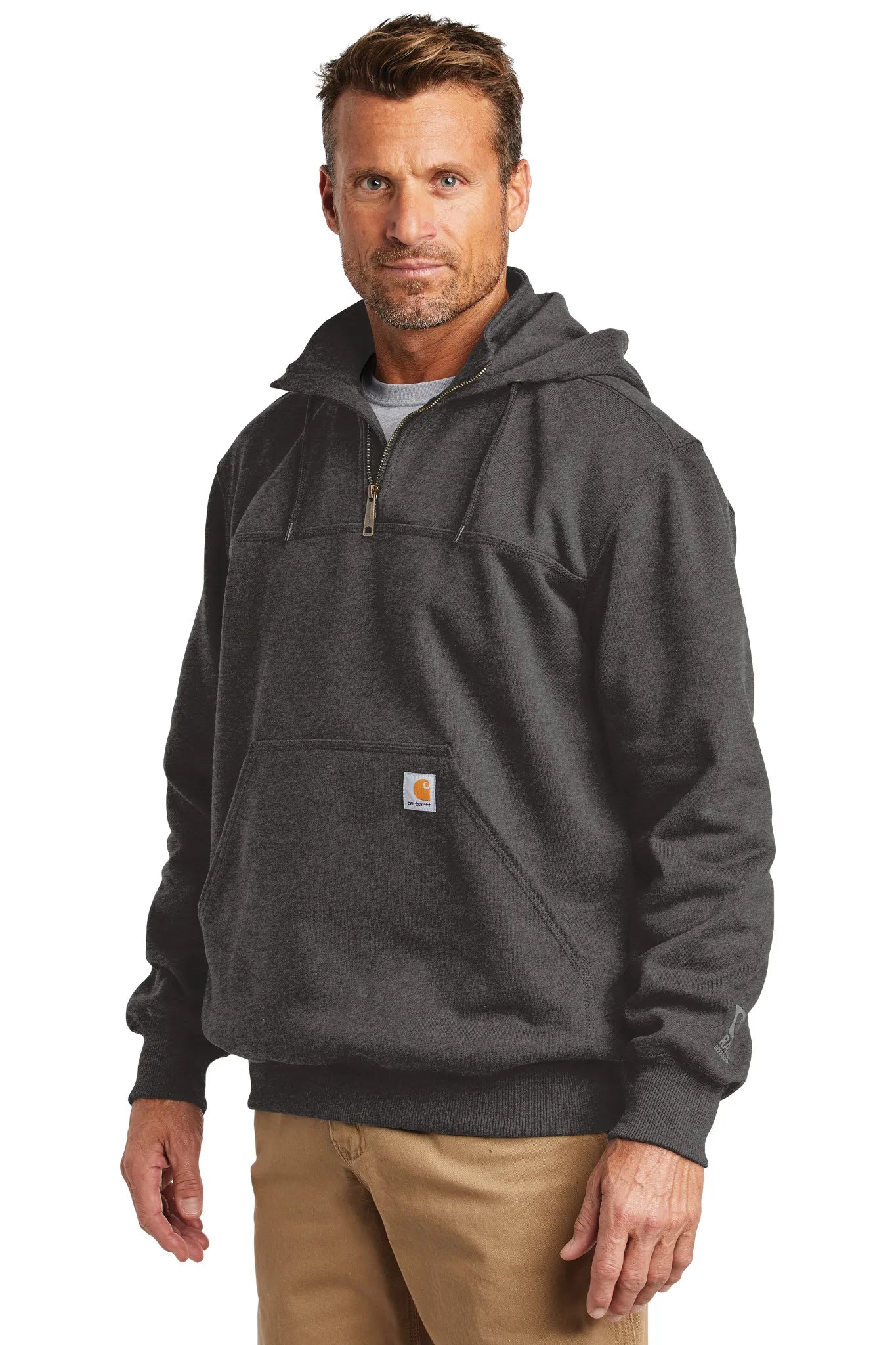 Carhartt Rain Defender Paxton Heavyweight Hooded Zip Mock Sweatshirt