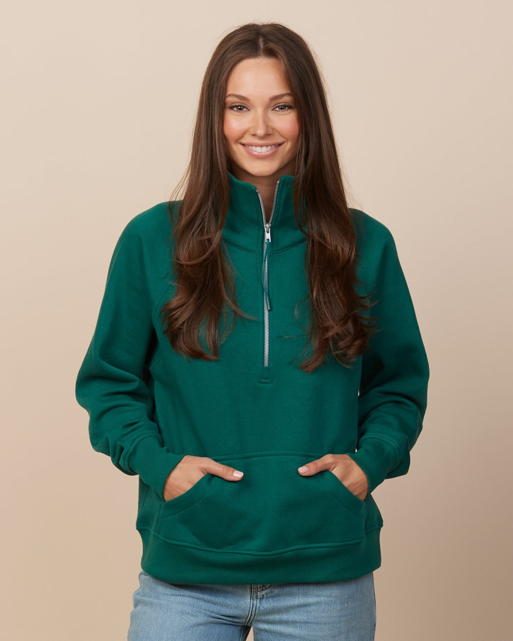 Ladies Boxy Half Zip Fleece