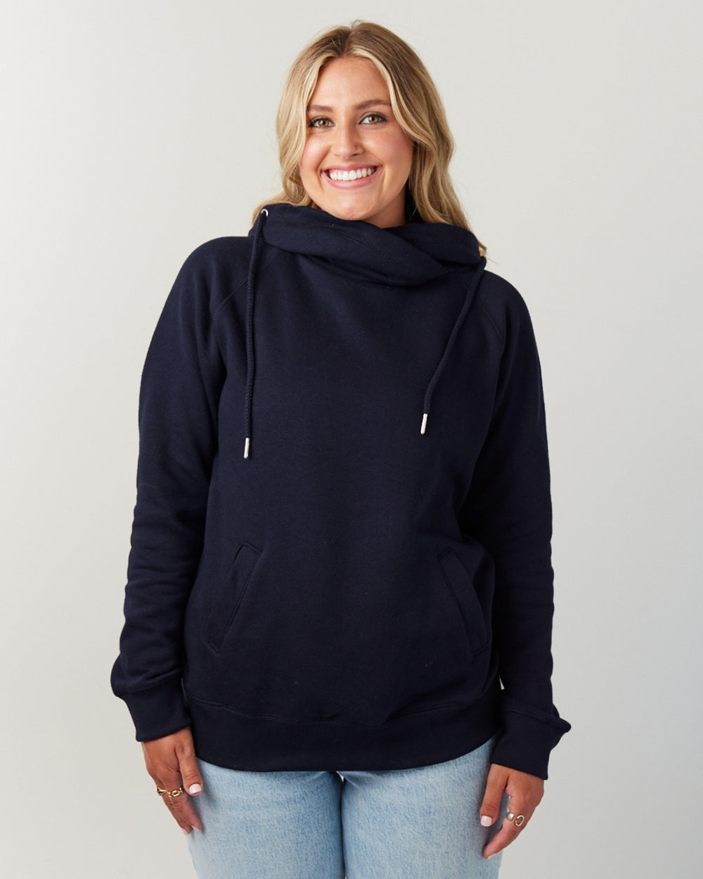 Ladies Classic Fleece Funnel Neck Pullover Hood