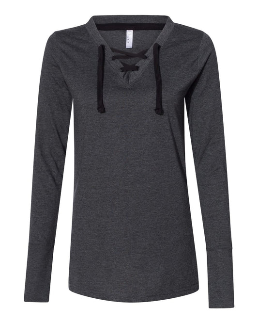 Women's Fine Jersey Lace-Up Long Sleeve T-Shirt