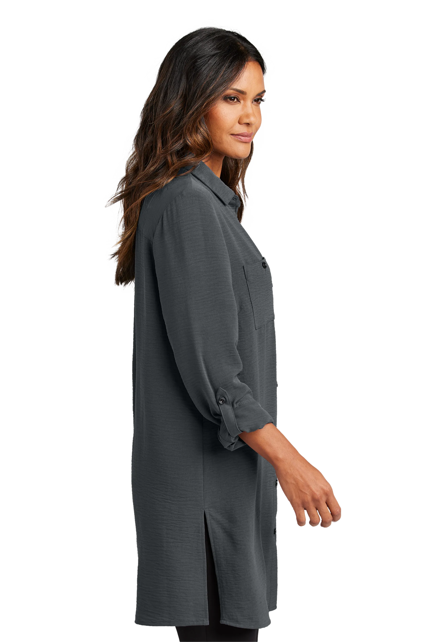 Ladies Textured Crepe Long Tunic