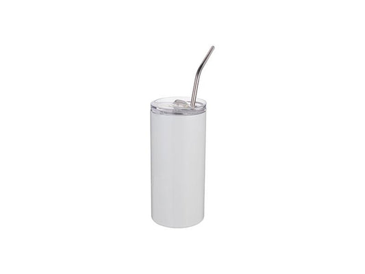 16 OZ STAINLESS STEEL TUMBLER WITH STRAW & LID