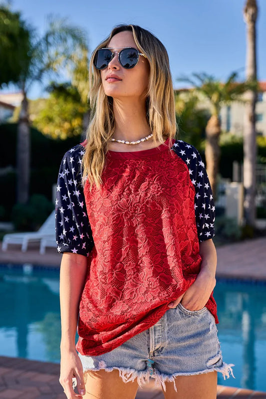 USA Lace Ladies Top