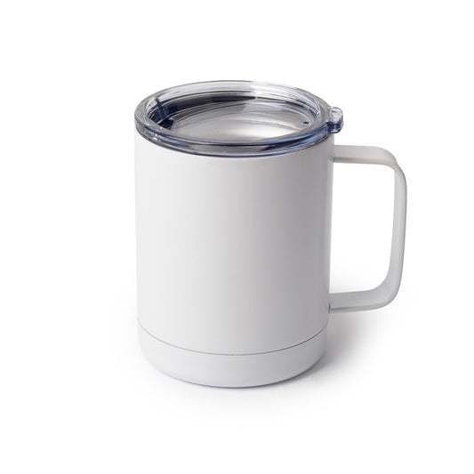 10 OZ WHITE STAINLESS COFFEE CUP